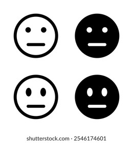 Neutral face expression icon in generic style