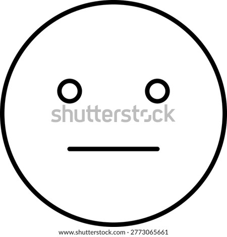 Neutral Face Expression Icon  Illustration