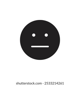 Neutral face icon Flat line illustration