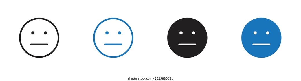 Ícone neutro da face gráficos lineares definem o vetor em preto