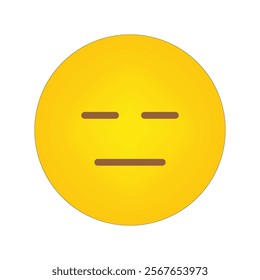 Neutral face icon. Yellow emoji design. Minimal vector expression. Simple emoticon symbol.