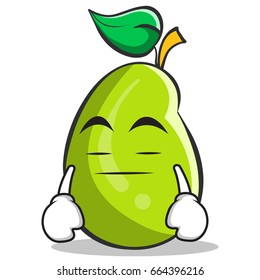 Neutral face mango fruit character cartoon vector illustration