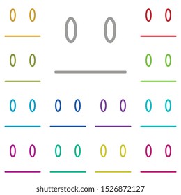 Neutral, face multi color icon. Simple thin line, outline vector of emotion icons for ui and ux, website or mobile application