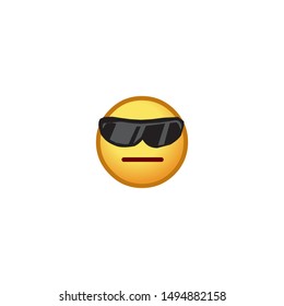 Neutral Face with Sunglasses Vector Icon. Isolated Neutral Face Emoji, Emoticon, Illustration