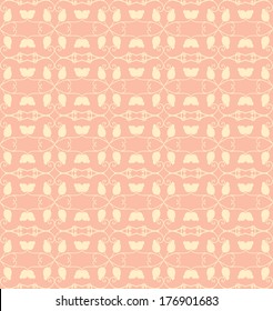 Neutral floral ornament. plant motives. beige tone. Use as wallpaper, pattern fill or a neutral backdrop. seamless texture