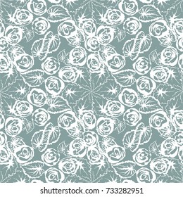 Neutral floral seamless vector background. Can be used for fabric, tile, craft paper, web page background, surface textures.