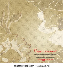 Neutral flower background in a retro-style.