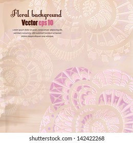 Neutral flower background in a retro-style.