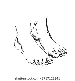 Neutral Foot Alignment and Standing Posture Sketch