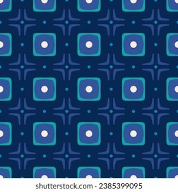 Neutral geometric pattern in shades of blue monochrome backdrop. Abstract shapes geometrical background. Vector graphic digital Illustration.