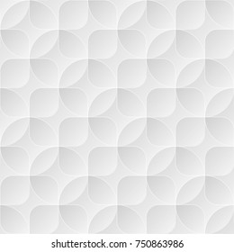 Neutral geometric pattern for web design. Light gray seamless vector background with circles and squares.