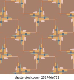 Neutral geometric seamless pattern for web design. Minimalistic tileable vector background.