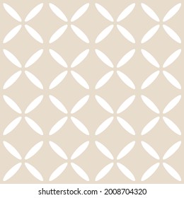 Neutral geometric seamless vector pattern. Modern, minimalist, simple, geo style aesthetic design. Abstract white organic shapes on light beige background. Repeat textured wallpaper decorative print.