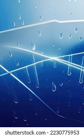 Neutral geometric vector graphics in blue tone