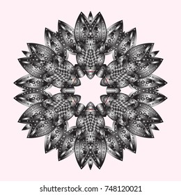 Neutral, gray and brown pattern with snowflakes abstract background. Holiday design for Christmas and New Year fashion prints. Vector illustration.