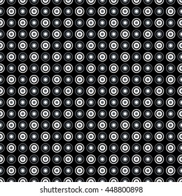 Neutral gray corporate background with circles and rings. Seamless vector pattern.