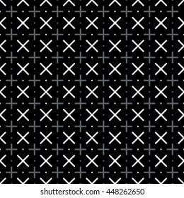 Neutral gray corporate background with elegant crosses. Seamless vector pattern.