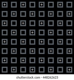 Neutral gray corporate background with simple squares. Seamless vector pattern.