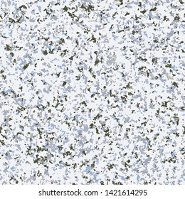 Neutral gray grungy recycled speckled elements natural terrazzo camouflage textured surface seamless repeat vector pattern
