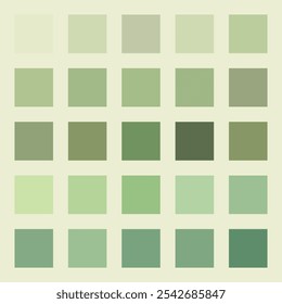 Neutral green color different shades
