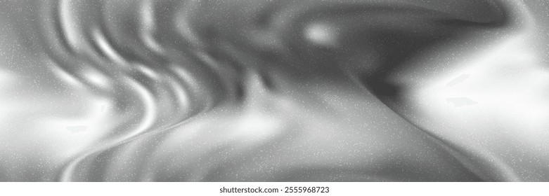 Neutral grey soft metal gradient bg with noise as a seamless pattern. Vector illustration with wavy effect and grit texture. Blurred abstract background
