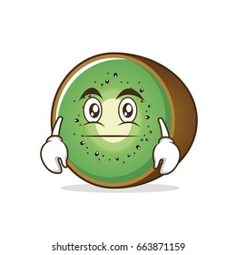 Neutral kiwi fruit character cartoon vector illustration