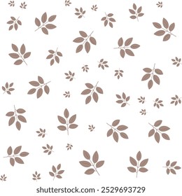Neutral Leaf Pattern Design with Minimalistic Brown Foliage