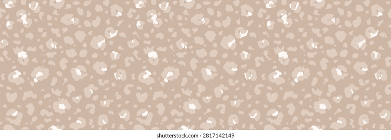 Neutral leopard seamless pattern. Minimal animal print in beige cream tones. Organic spotted texture for textile, fabric, wallpaper, wrapping paper, nursery decor, fashion fabric background. Modern bg