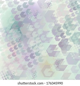 neutral lilac and turquoise geometric pattern of hexagons. place your text on. use as a backdrop