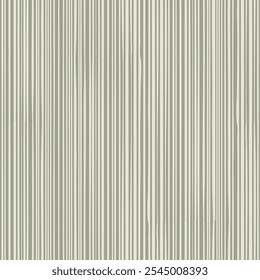 Neutral linen stripes vector seamless pattern background. Irregular glitch stripe with organic vertical lines. Beige ecru backdrop. Dense pinstripe seersucker textural repeat. Abstract geometric