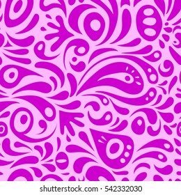Neutral and magenta seamless background flower ornament pattern. Abstract arabesque background for greeting card, presentation or wedding invitations. Traditional vector gothic damask background.