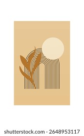 Neutral Mid Century Gallery Wall Art Decor. Aesthetic Abstract Boho Prints