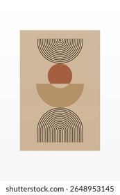 Neutral Mid Century Gallery Wall Art Decor. Aesthetic Abstract Boho Prints