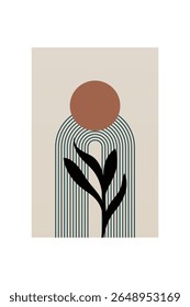 Neutral Mid Century Gallery Wall Art Decor. Aesthetic Abstract Boho Prints