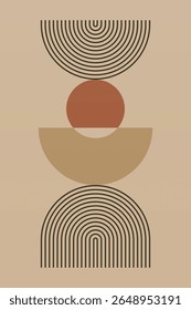 Neutral Mid Century Gallery Wall Art Decor. Aesthetic Abstract Boho Prints