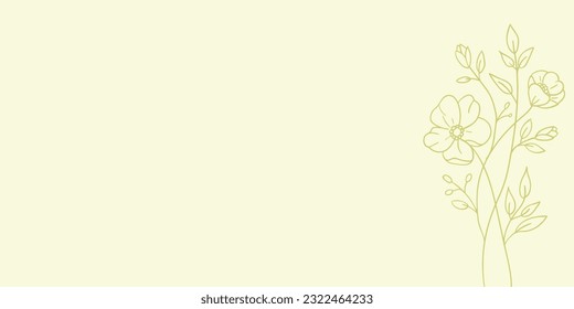 Neutral minimal background in pastel colors with plants elements.Vector for social media stories and post, invitation, greeting card, packaging, branding design,banner,presentation,poster,advertising