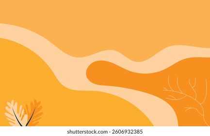 Neutral minimal background in pastel colors with plants floral elements.Vector nature for social media stories and post, invitation, greeting card, packaging, banner, presentation, poster.