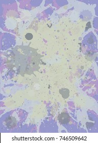 Neutral pastel blue and beige watercolor paint artistic splashes background. Vector illustration, vertical format.