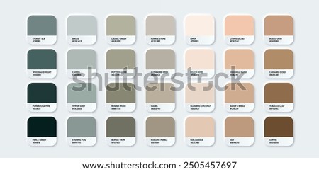 Neutral pastel color palette set in rgb hex. Soft color catalog. Multicolor palette for your design