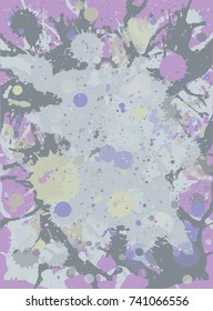 Neutral pastel grey watercolor paint artistic splashes background. Vector illustration, vertical format.