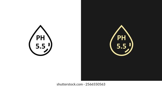 Neutral pH 5.5 drop icon design. Suitable for business, technology, and product label