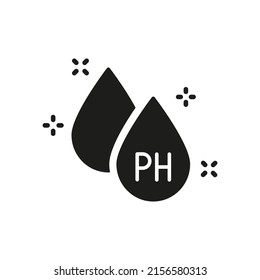 Icono de silueta de balance de Ph neutro. Pictograma negro de concepto de acidez libre. Producto no ph para el cabello, piel o ícono de alimentos. Ilustración de vectores aislados.