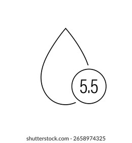 Ícone neutro do Ph. Símbolo de queda linear. Pele de equilíbrio neutro. Ilustração vetorial em estilo plano.