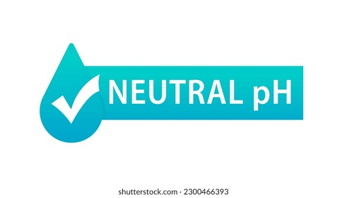 Neutral pH label. Neutral analysis pH values for acidic and alkaline solution. Acid base balance. Chemical Scale Test. Icon with neutral ph. Vector illustration