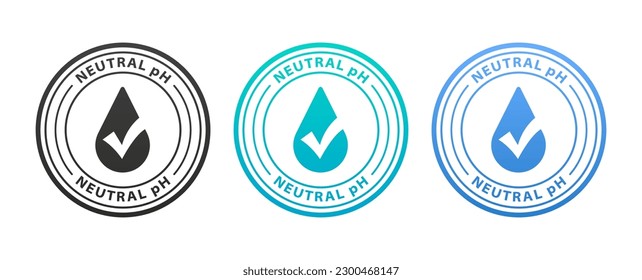 Neutral PH logo design template . ph sign label with drop. suitable brand, label. Vector Ph neutral stamp. Vector illustration