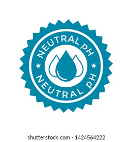 Neutral pH vector logo template. This design is round with blue color. 