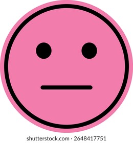 Neutral Pink Emoji Face Expressing Indifference