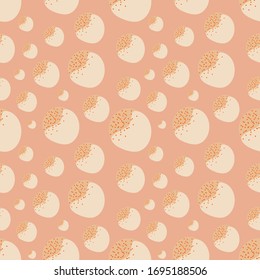 Vector neutro rosa y anaranjado sin fisuras con formas geométricas con puntos. Diseño textil moderno, tarjeta, folleto de impresión y papel pintado.