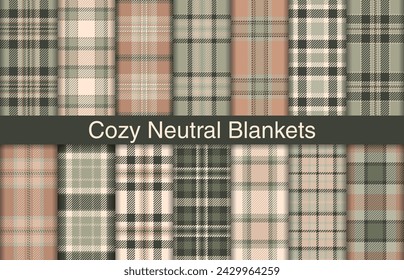 Neutral plaid collection, textile design, checkered fabric pattern for shirt, dress, suit, wrapping paper print, invitation and gift card.