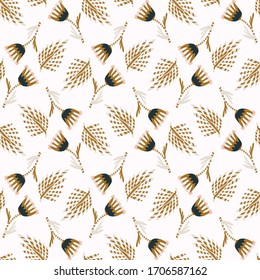 Neutral scandi floral leaf seamless vector background pattern. Stylized paper cut out leaves doodle texture. Modern scandi flower decor swatch. Decorative bright japanese stationery all over print